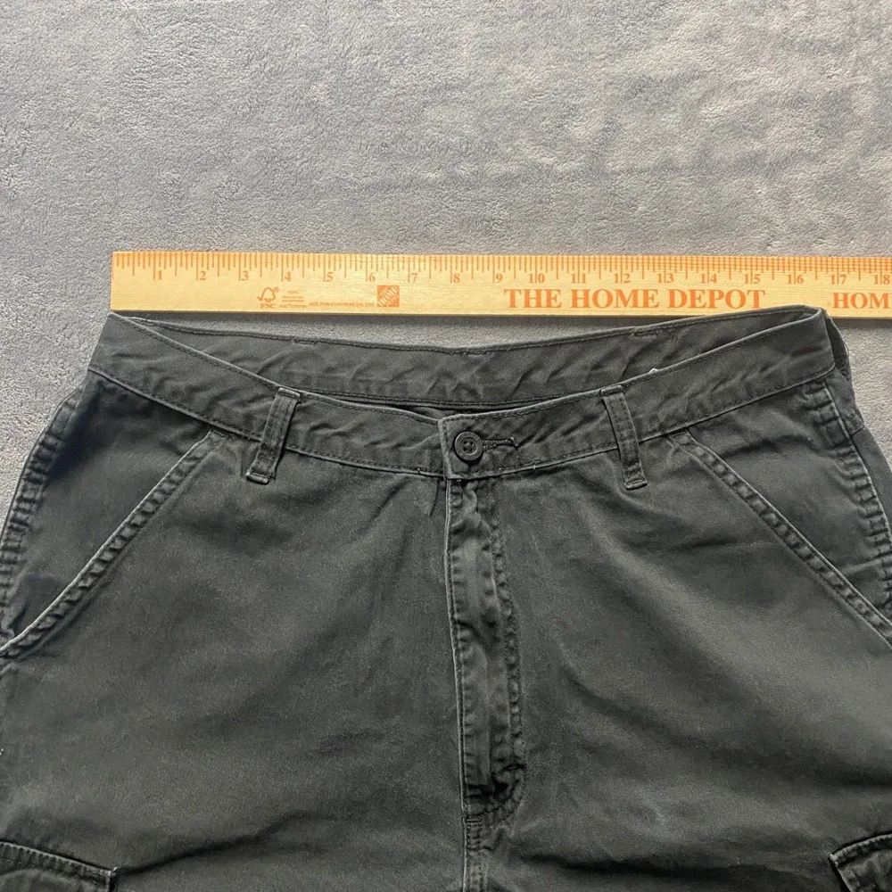 Wrangler Authentics Cargo Shorts Mens 34 Black Cotton Faded Utility Made in 2016